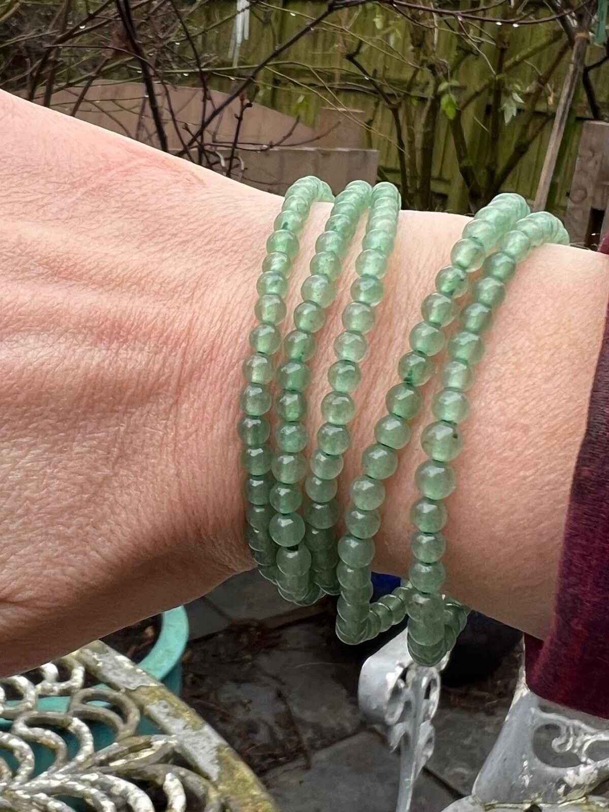 Green Aventurine Crystal Beaded Bracelet 4mm AAA+