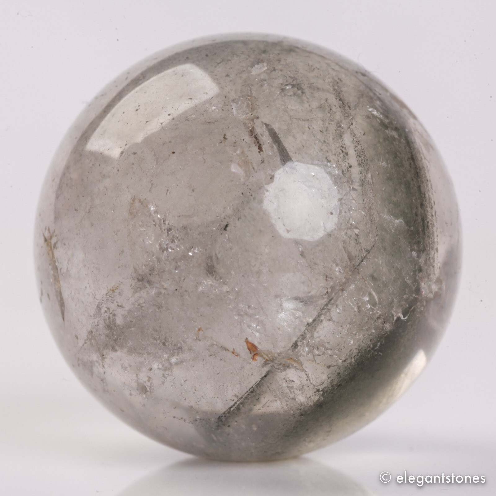 58g34mm Natural Garden/Phantom/Ghost/Lodolite Quartz Crystal Sphere Healing Ball