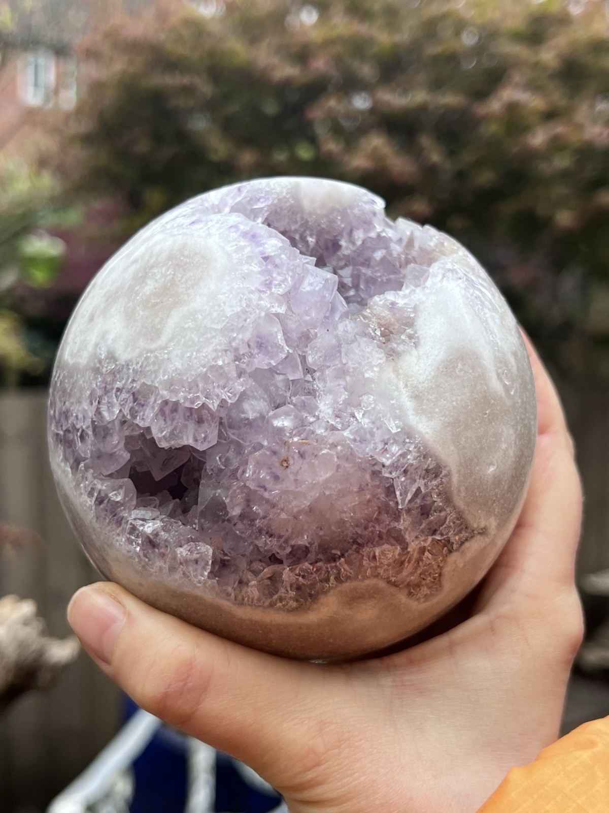 Pink Amethyst Crystal Ball Druzy Brazilian Large 1511g AAA+ 110mm 29