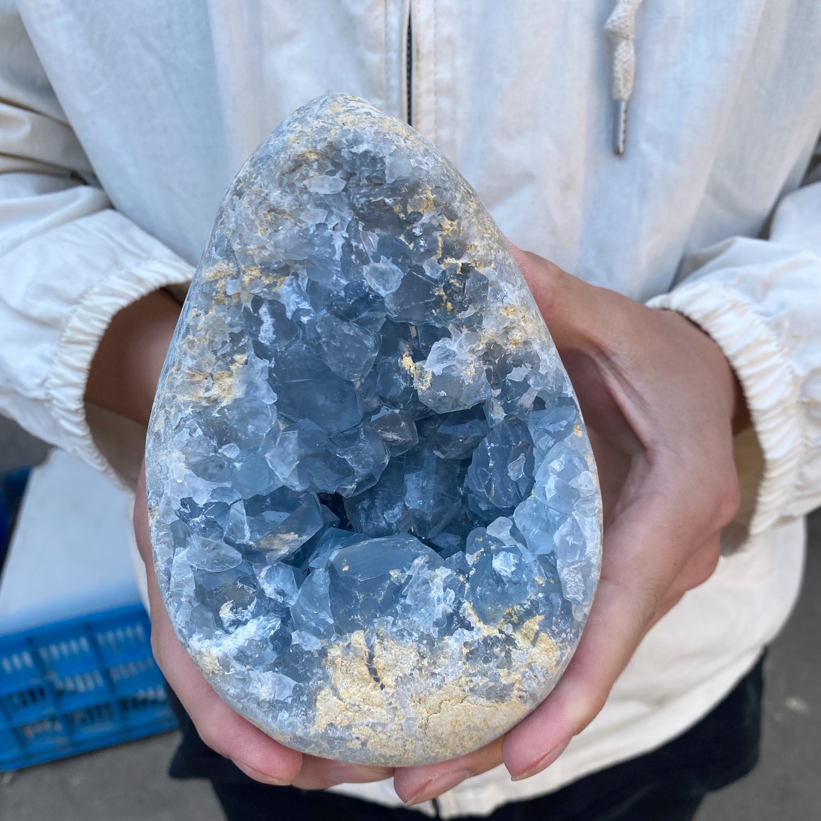 3.9LB Celestite Cluster Blue Geode Crystal Rock Yoga Meditation Reiki Decor