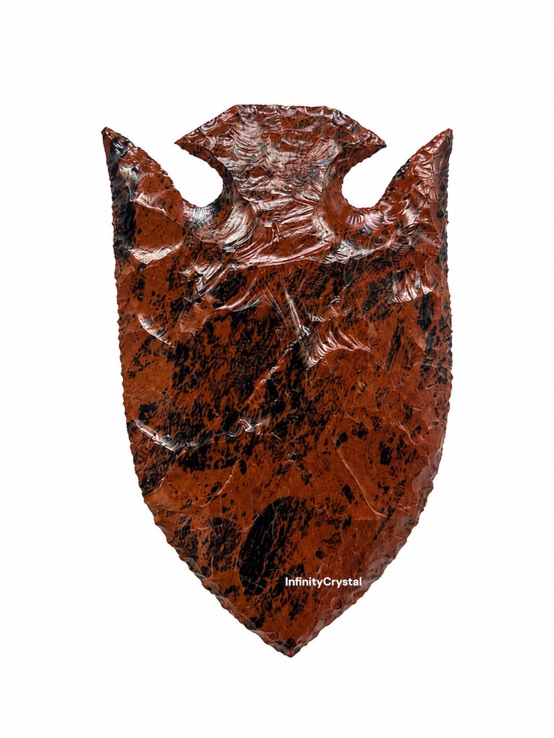 Mahogany Obsidian Fish Shaped Arrowhead Handcrafted Gemstone Tribal Decor Gift.