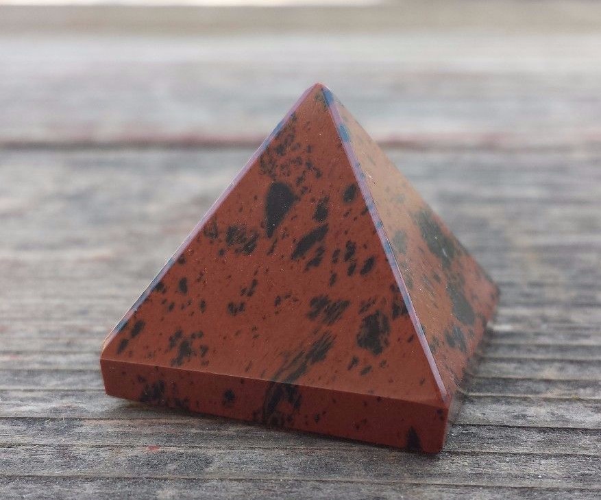 NATURAL MAHOGANY OBSIDIAN MEDIUM GEMSTONE PYRAMID 27-30mm