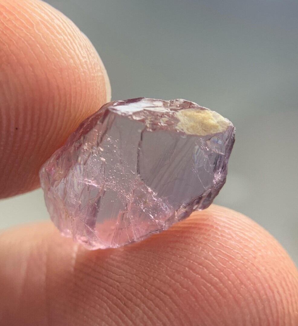 5.85 Crt Extremely Rare Tabular &Transparent Pink Diaspore Crystal @Goshta AFG