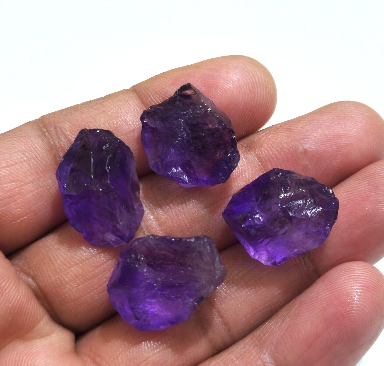 Attractive Purple Amethyst Rough 4 Pcs 18-23 mm Size Loose Gemstone For Jewelry