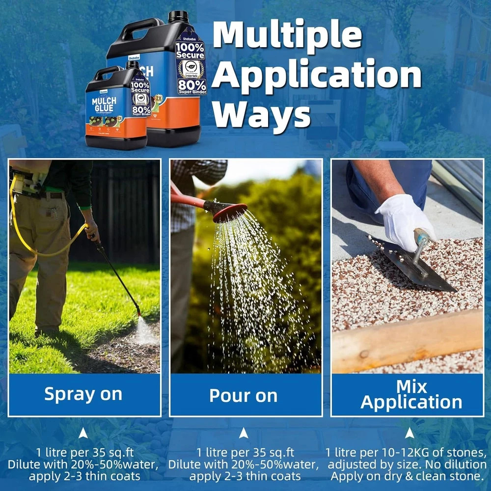 2 Gallon Mulch Glue – Strong Adhesive for Gravel & Landscape Stabilization