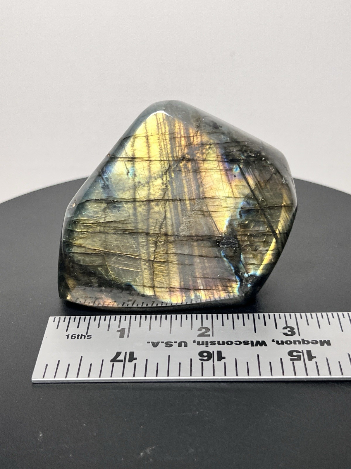 Labradorite 2 Piece Set w/Flash – Freeform & Sphere (63mm) w/holder