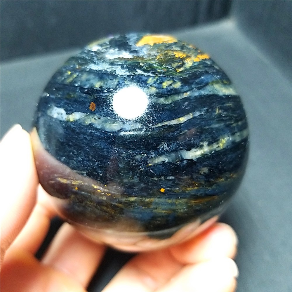 RARE 355G Natural Namibia ” Pietersite” Gemstone Sphere Ball Healing a457