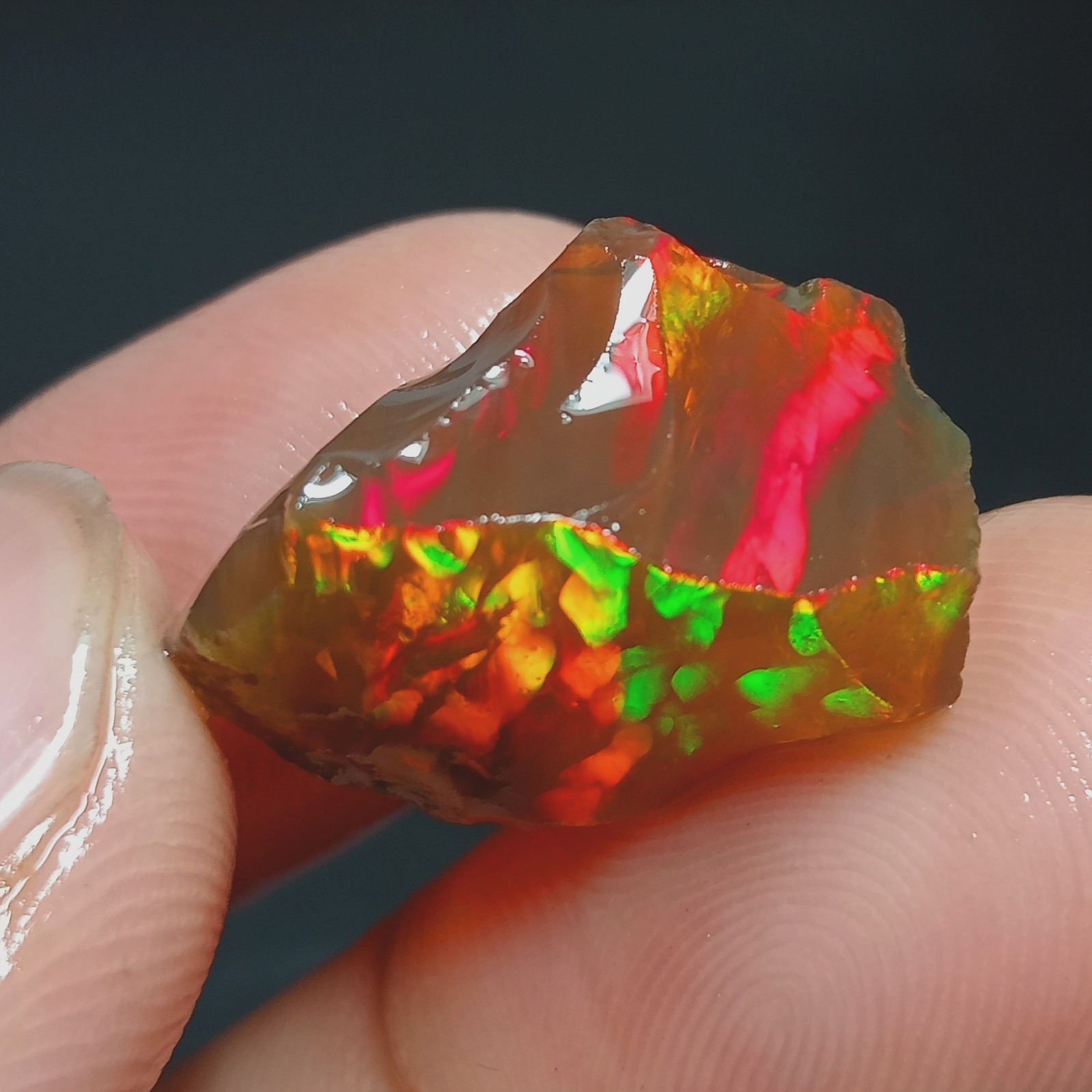 14ct Stunning Opal Gemstone, 21x13x12mm, Vibrant Blue & Green Play of Color