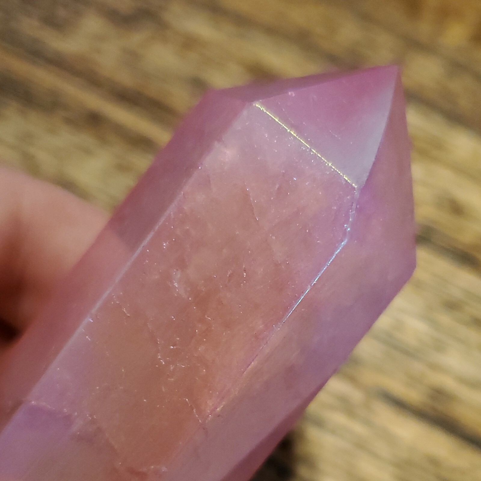 Pink Aura Quartz Crystal Double Termination 3.42in, 96g