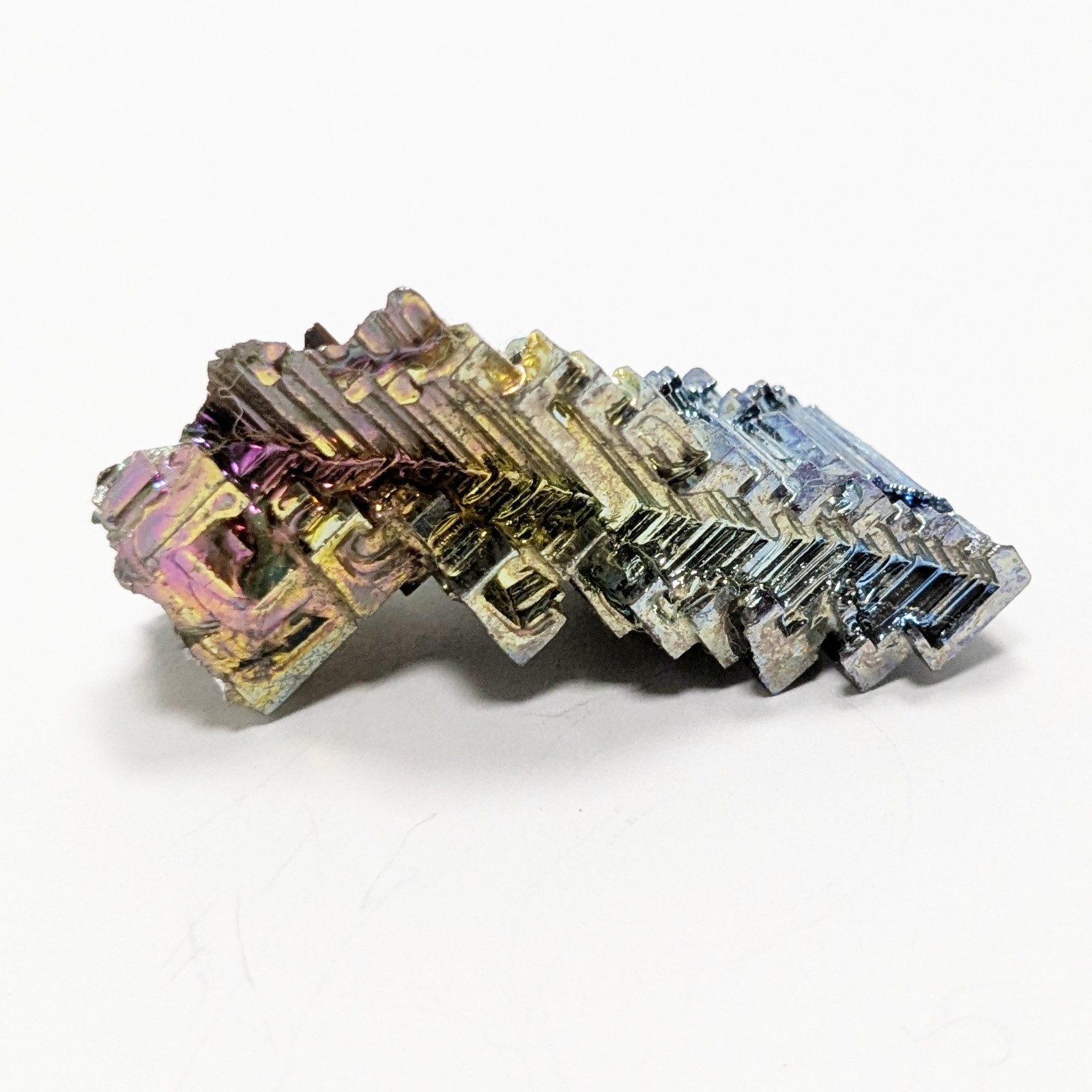 Bismuth rainbow iridescent crystal cluster mineral specimen 27 grams 44mm long
