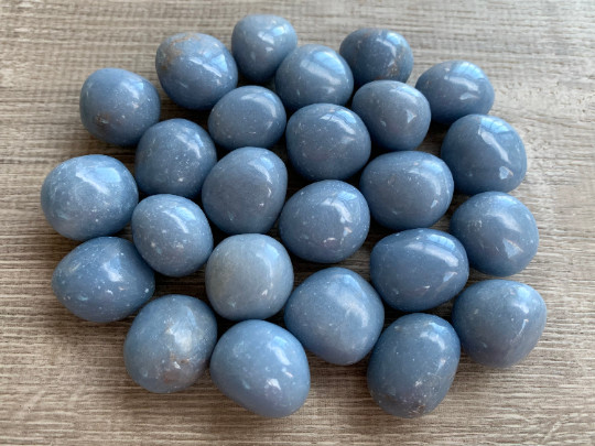 Grade A++ Angelite Tumbled Stones, 1-1.25 Inch Angelite Crystal, Wholesale Bulk