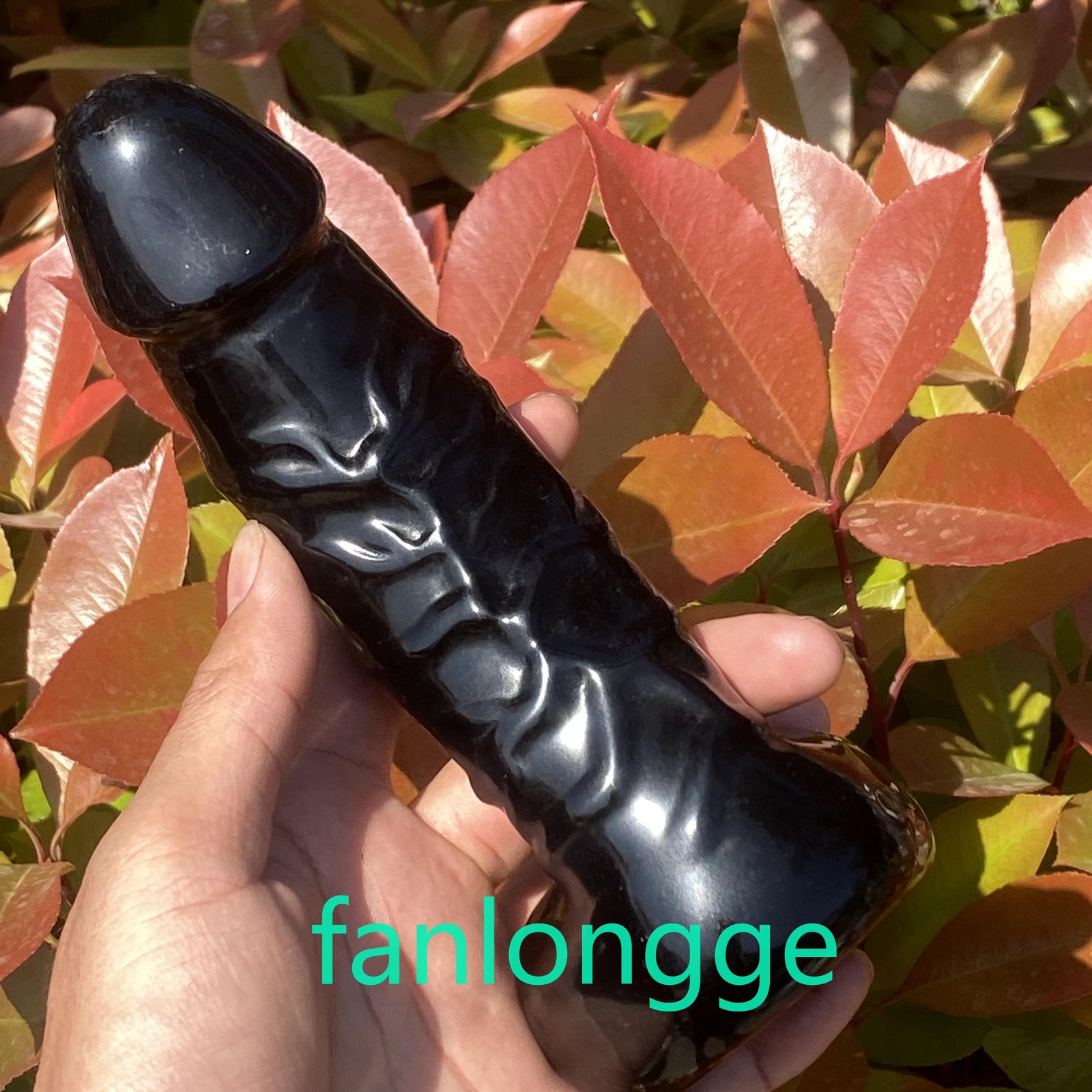 6″ Wholesale Natural Obsidian male penis Quartz Crystal Carved Figurines 1pc