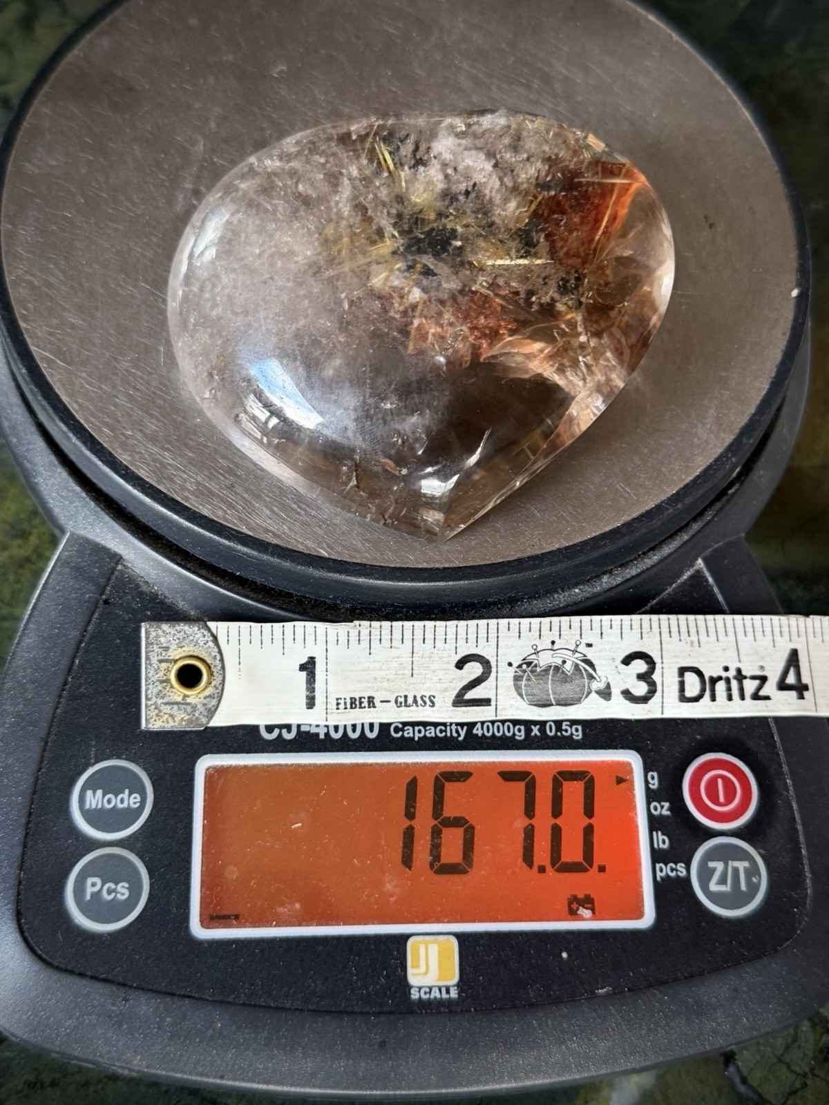 Gold Star Rutilated Quartz Crystal Hematite Quartz Gold Rutile Inclusion Quartz