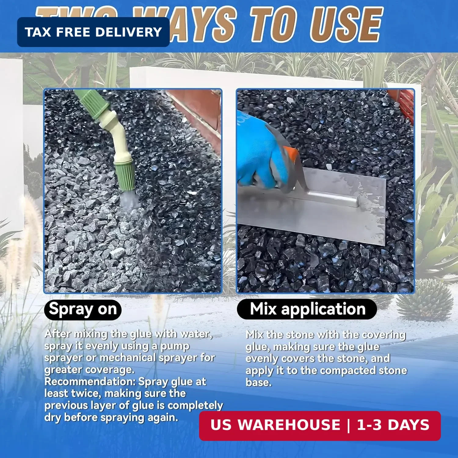 64Oz Rock and Gravel Glue, Heavy Duty Landscape Gravel Glue, Professional Mulch