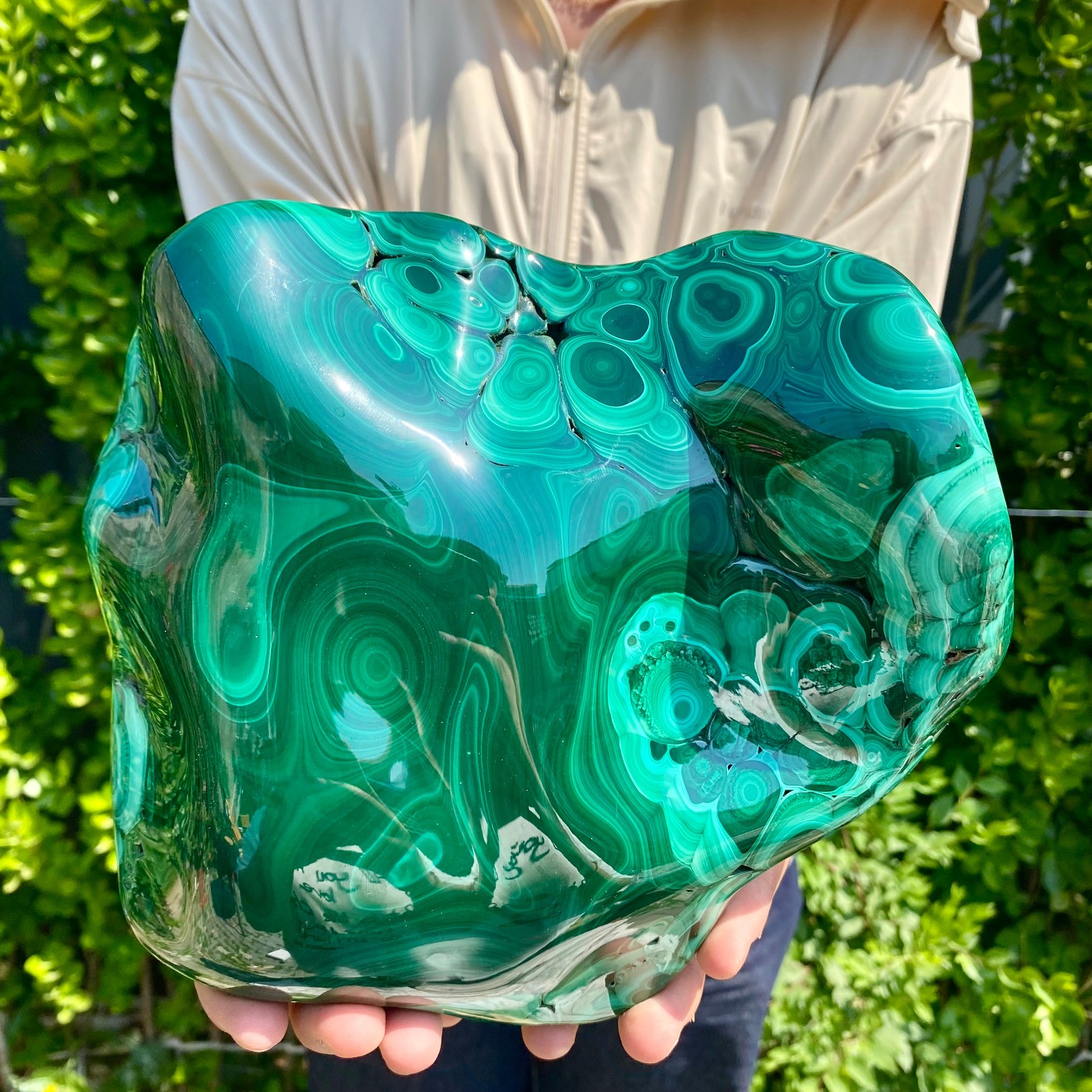 9.03LB Natural glossy Malachite transparent cluster rough mineral sample