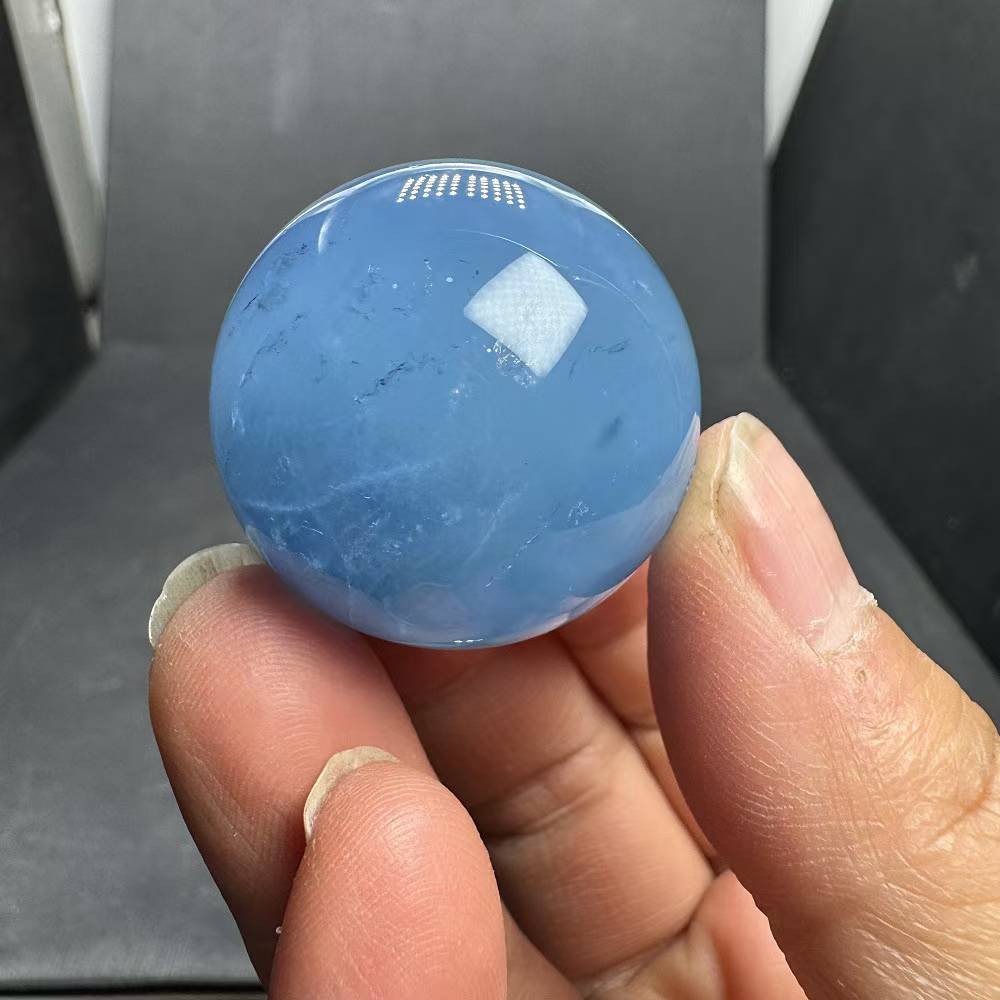 32mm Natural Aquamarine Quartz Sphere Crystal Energy Ball Reiki Decor