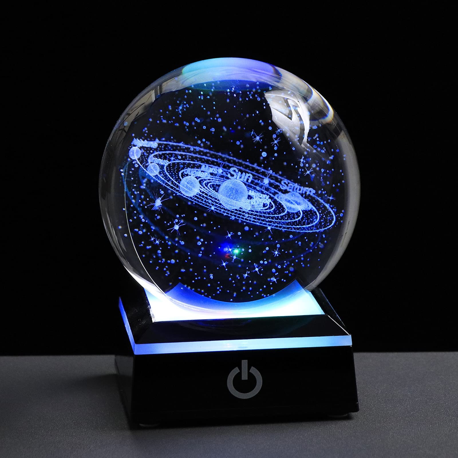 3d Solar System Model 3.15×3.15×3.15inches, 3D solar system with black base