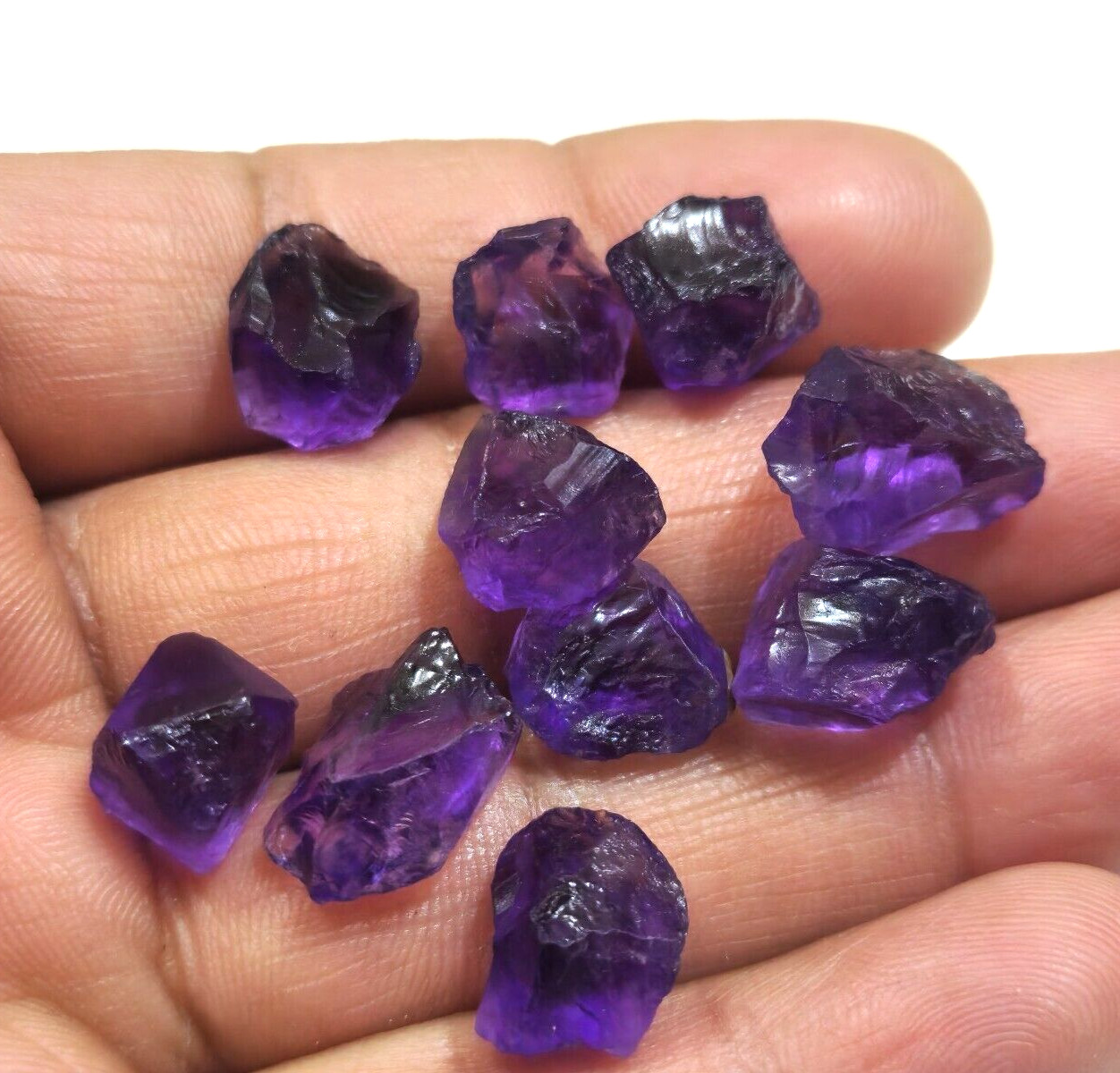 Natural 10Pcs Lot Purple Amethyst Rough Size 11-16 mm Loose Gemstone For Jewelry