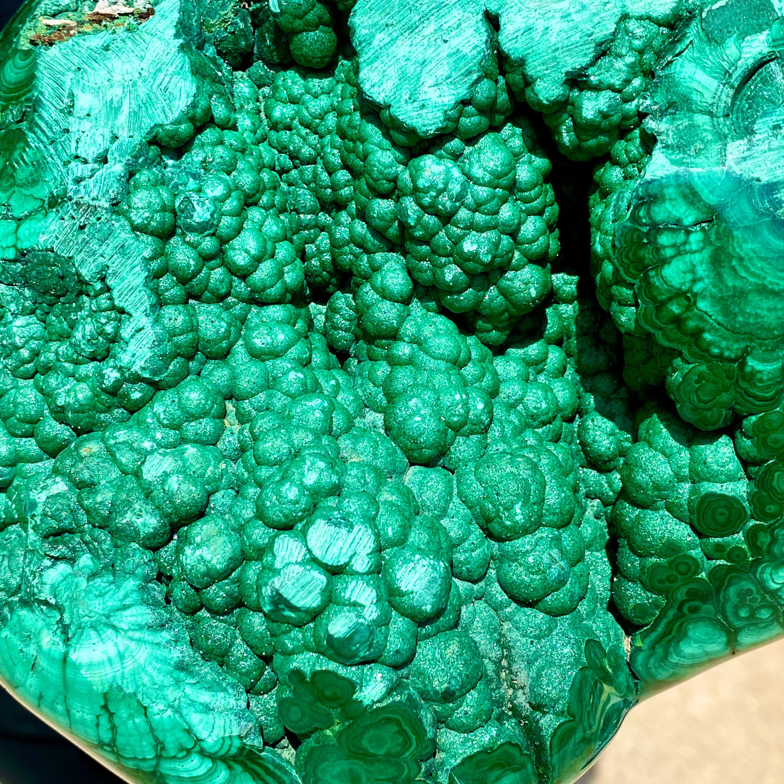 17.41LB Large Natural glossy malachite transparent cluster rough mineral sample