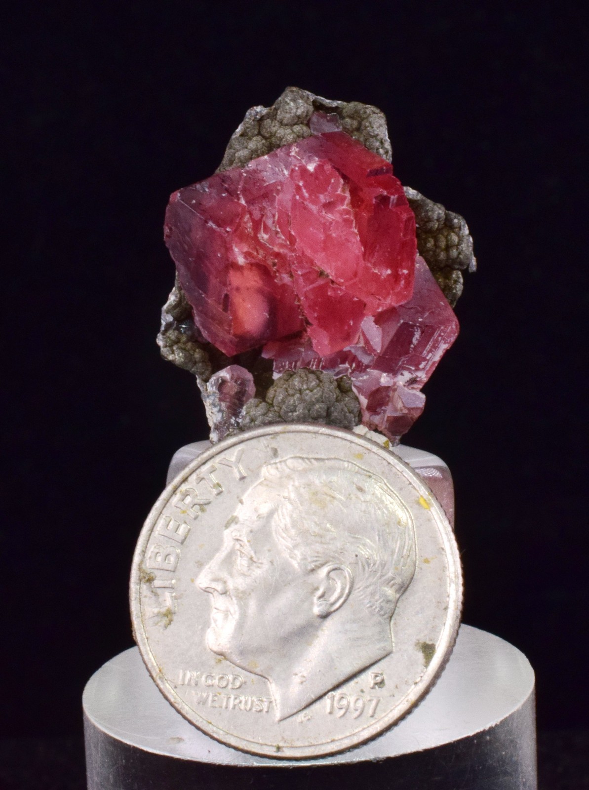 2.1cm RHODOCHROSITE STEPPED CRYSTALS PERU OLD STOCK UCHUCCHACUA MINE RB731