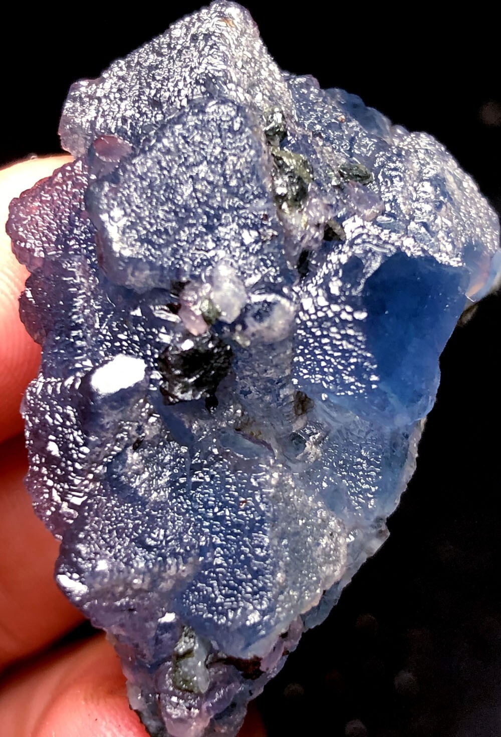 26g NATURAL Fantastic Cubic BLUE FLUORITE QUARTZ Crystal Inner Mongolia s55