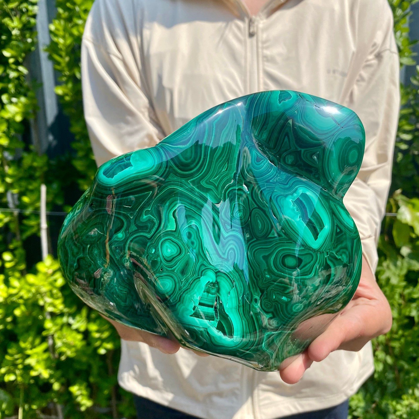 6.17LB Natural glossy Malachite transparent cluster rough mineral sample