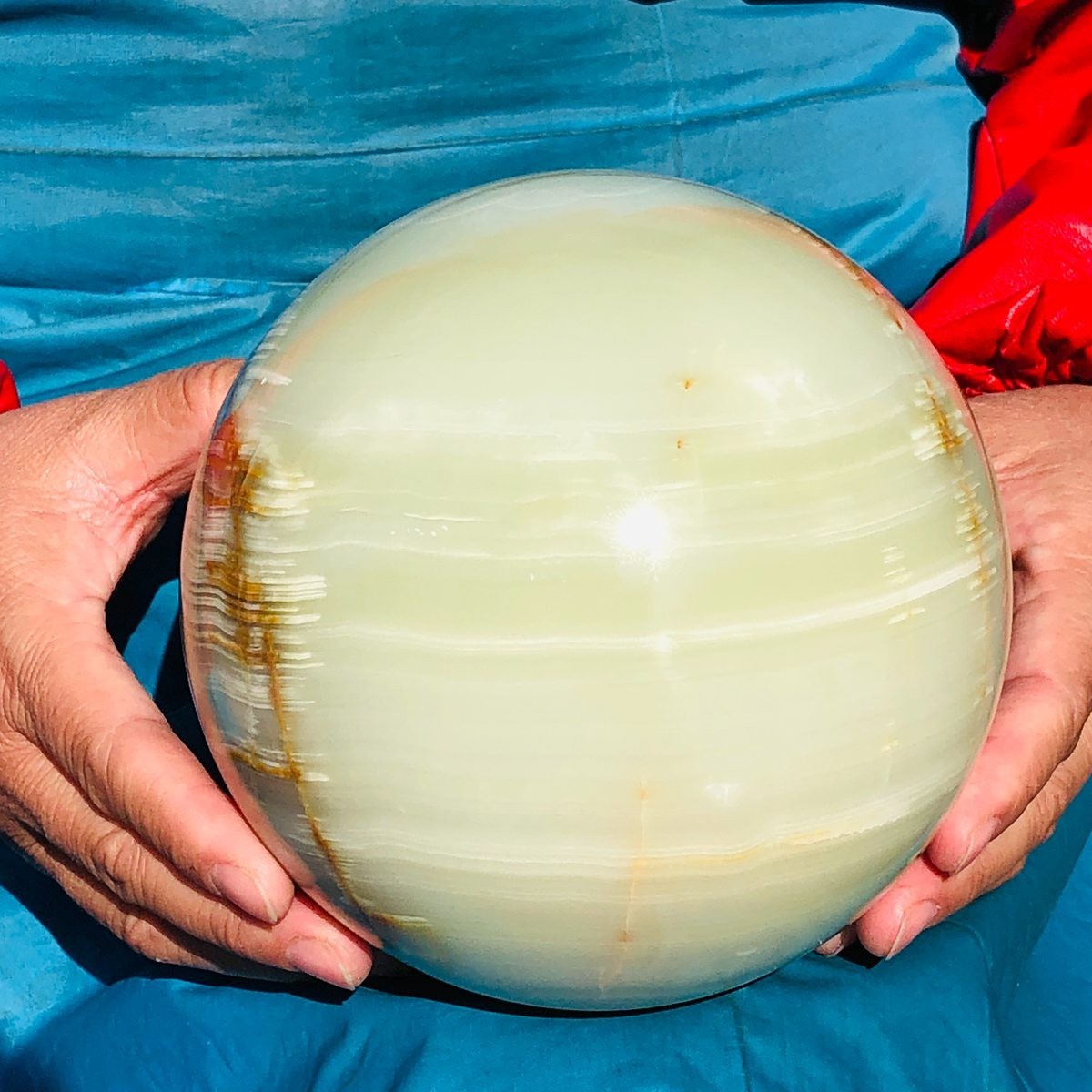 9.17LB Natural Afghan Jade Sphere Polished Crystal Healing Ball Home Reiki