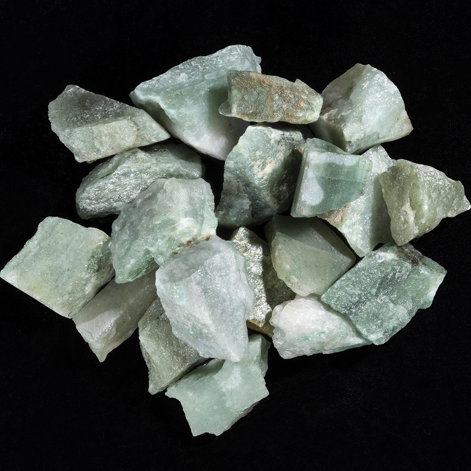 Green Jade Rough Gemstones for Jewelry Making, Raw Stones and Crystals Bulk
