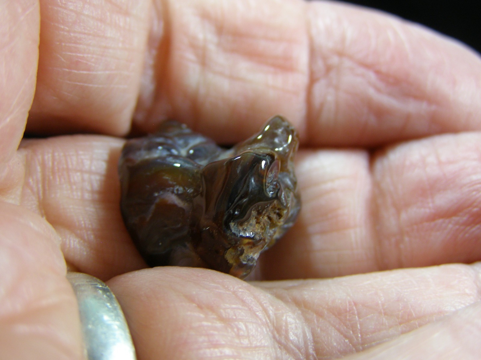 TUMBLED GEMMY NATURAL FIRE AGATE electromagnetic filter 1.9 x 1.8 cm 4.95 gm #7