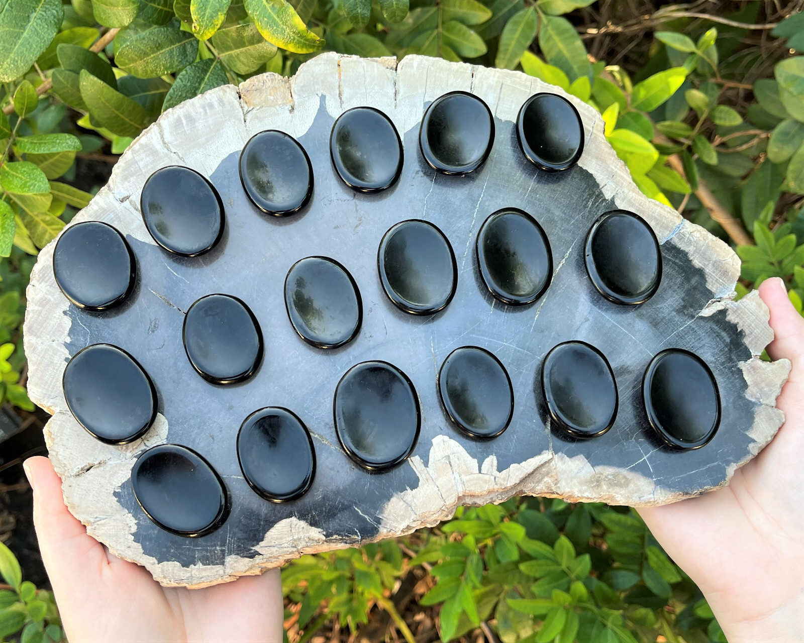 Black Obsidian Worry Stone (Black Obsidian Palm Stone Crystal, Protection Stone)