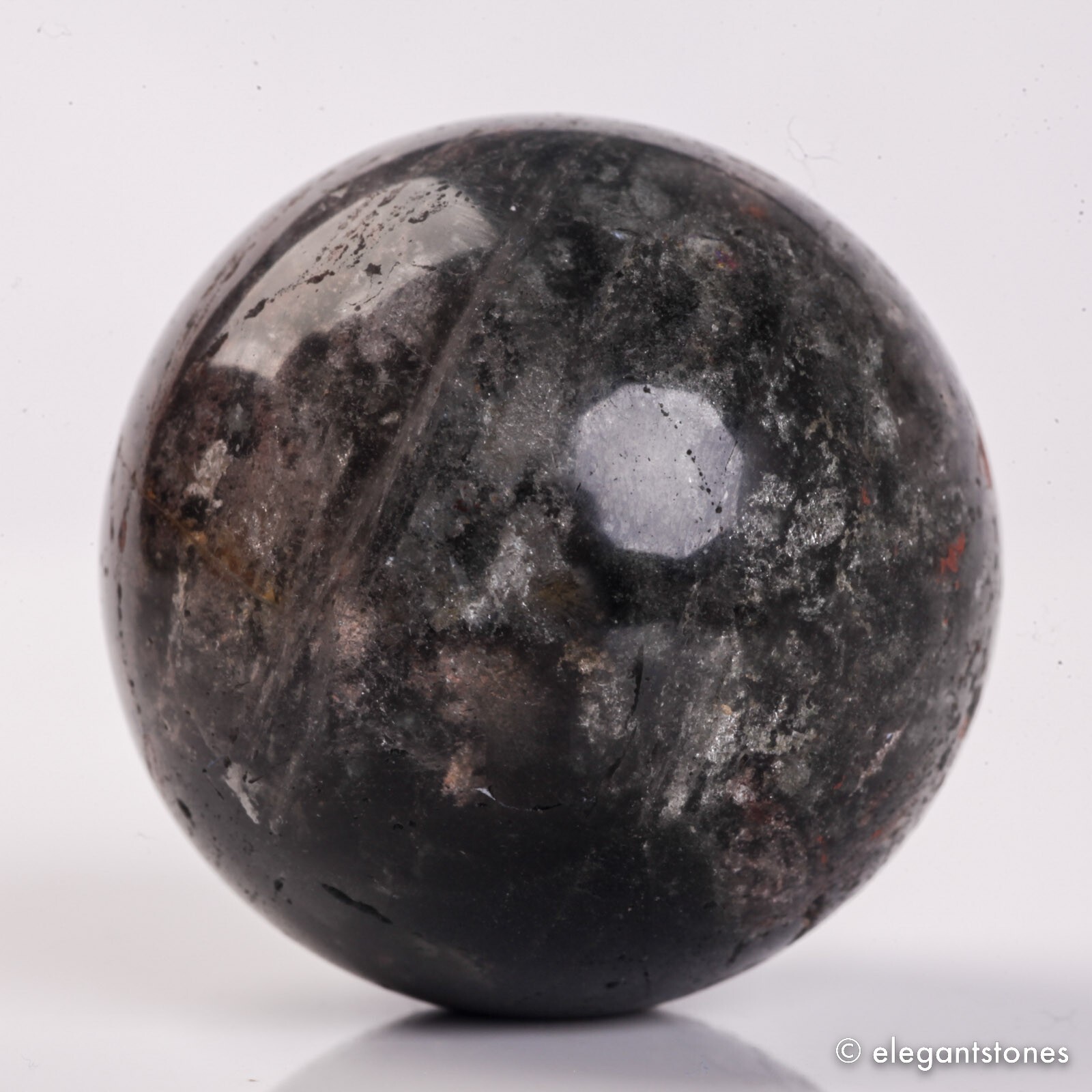 66g37mm Natural Garden/Phantom/Ghost/Lodolite Quartz Crystal Sphere Healing Ball