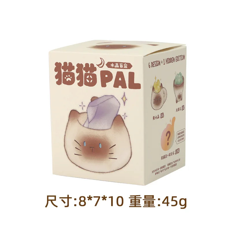 Kawaii PAL Cat “Crystal Stone Series” Mystery Blind Box 1/6PCS Random Selection