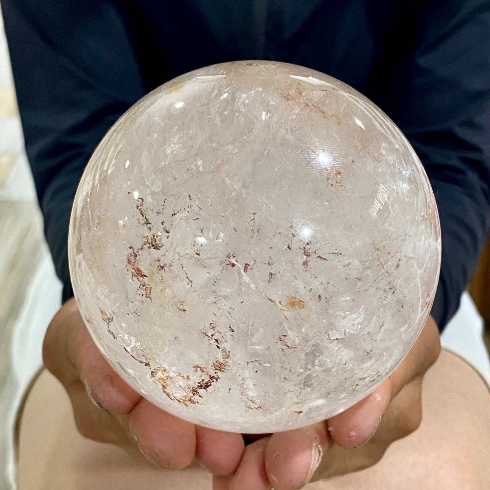 2.42LB Natural clear quartz sphere quartz crystal ball reiki Energy healing