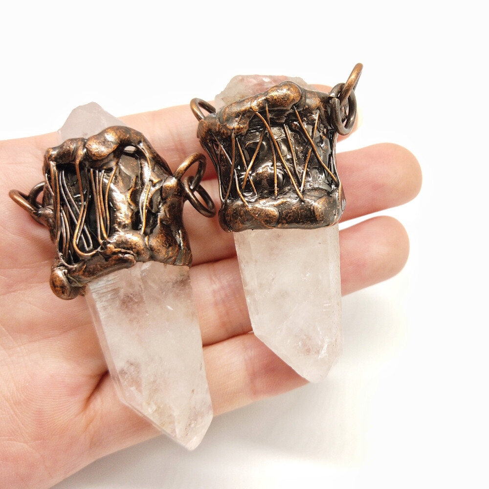 Natural Crystal Pendant Sun Stone Triangle Clear Quartz God Retro Chakra Vintage