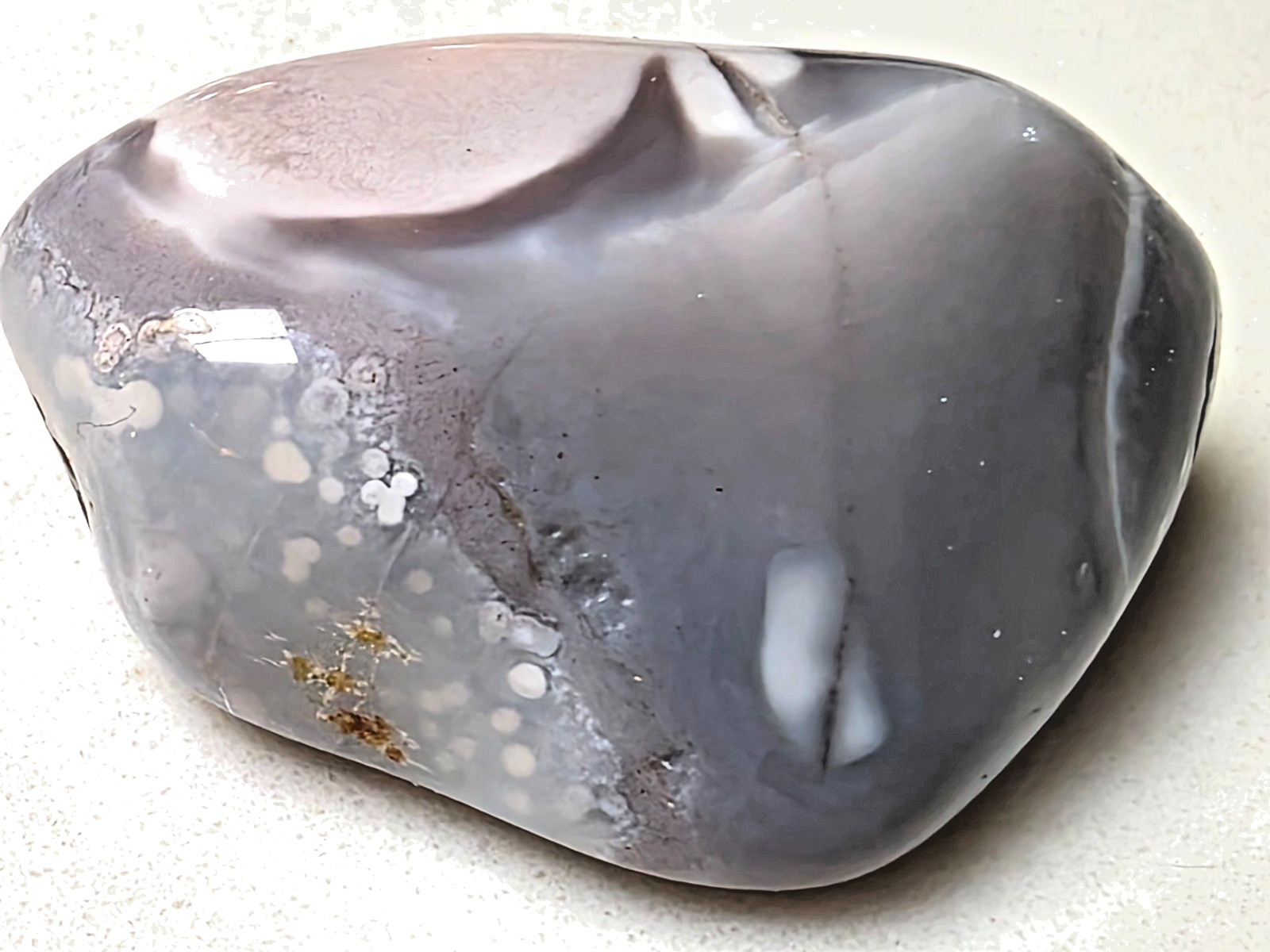 POLISHED BEAUTIFUL BOTSWANA AGATE, Pink and Dark Gray AGATE MUST SEE