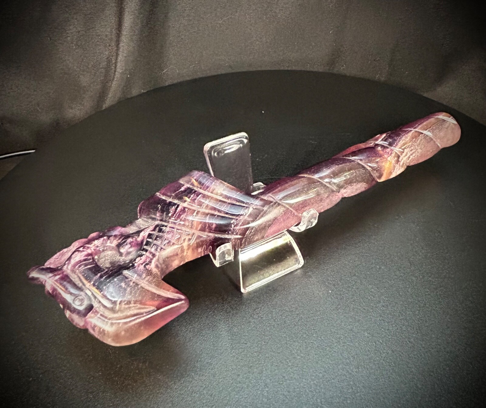 7.75″ Rainbow Fluorite Dragon Wand With Acrylic Stand 8.3oz