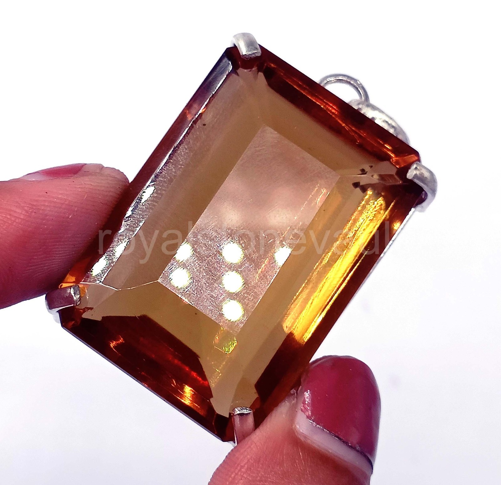 123Ct Natural Color Change Alexandrite Emerald Shape 925 Pendant Silver IGL 6YNY