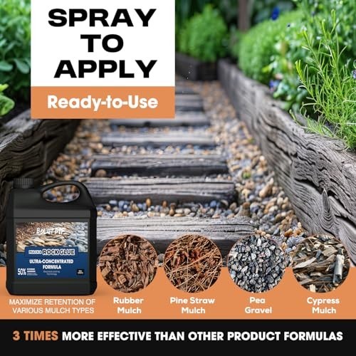 68 OZ Mulch Glue for Landscaping, Rock Glue for Landscaping and Stabilizing Mulc