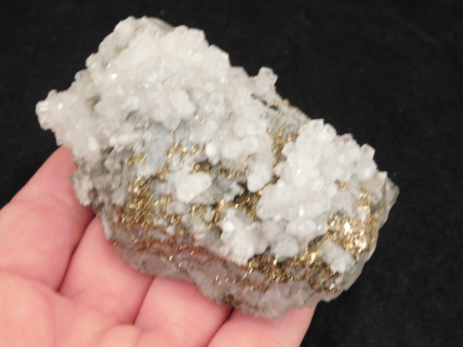 Terminated Calcite Crystals on Rainbow MARCASITE From Mexico 281gr