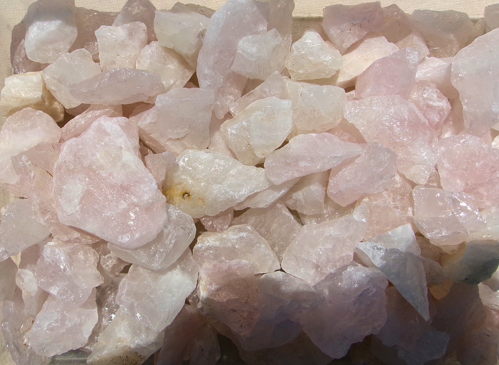 Rose Quartz Rough Light Pink 4 Lbs. 10 oz. Raw Stones for Tumbling & Healing