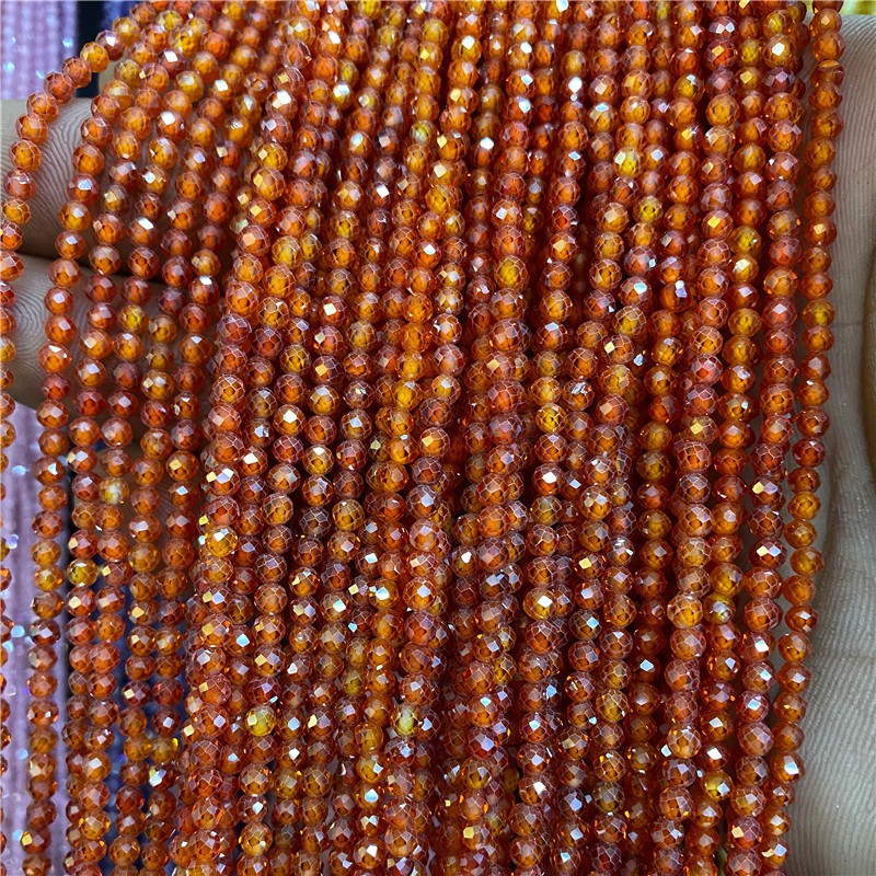 Tiny 2 3 4 MM Natural Faceted Zircon Stone Loose Beads Quartz Crystal For Jewelr