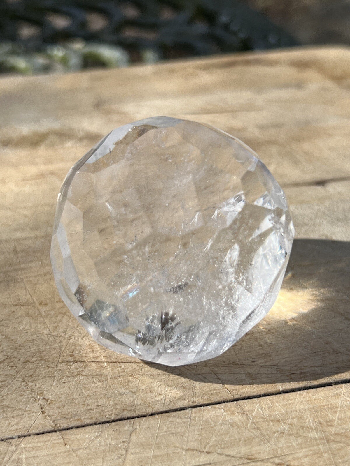 Clear Quartz Hand Faceted Large Crystal Ball AAA+ 48mm Diameter Freestanding 7