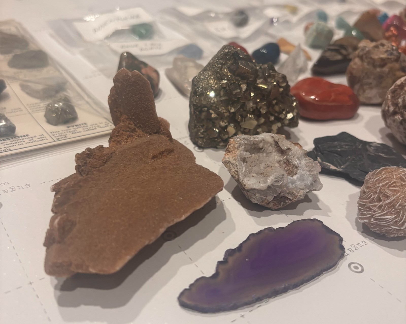 Gemstone Rocks Minerals Collection Shark Teeth Agate Amethyst Tiger Eye Lapis
