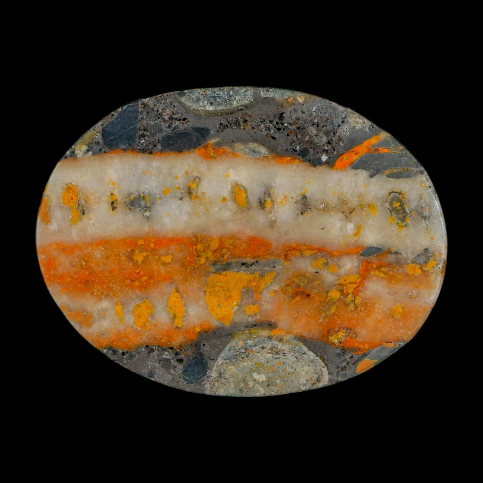 1.9″ Bumblebee Jasper Natural Polished Mineral Palm Stone Java Indonesia