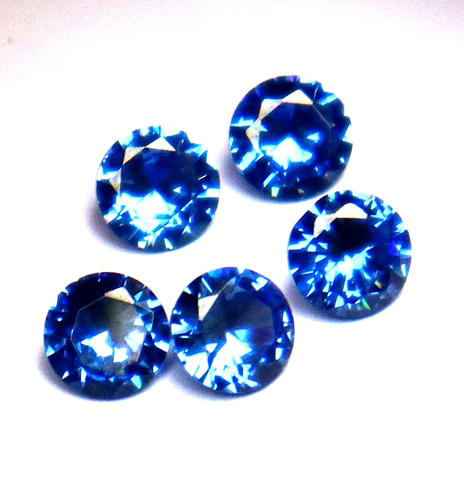 Natural Blue Sapphire Round Cut 4-5 Ct Certified Loose Gemstone 5 Pcs