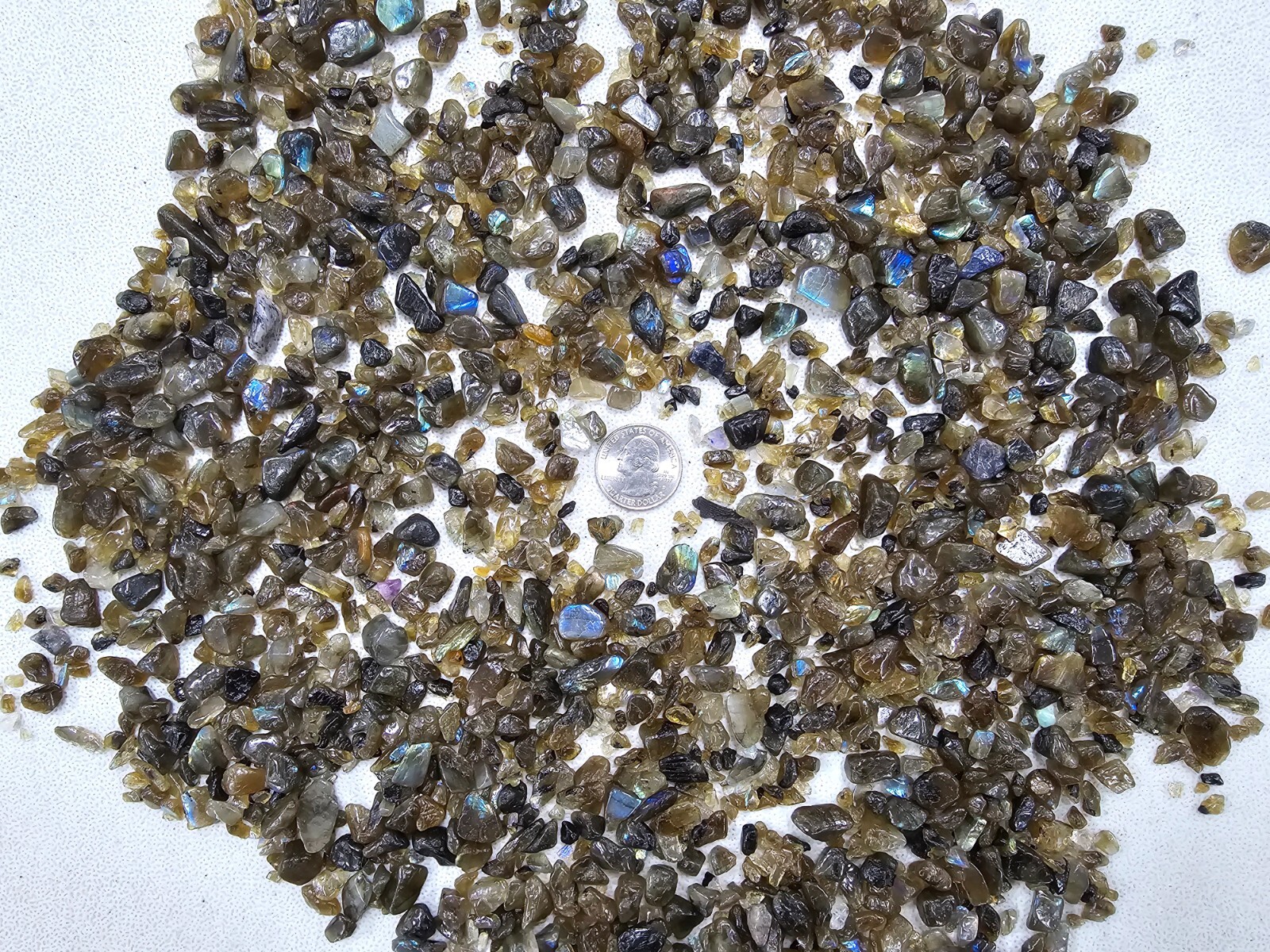 Premium Tumbled Labdradorite Crystal Chips Loose Gemstones Bulk Beads Undrilled