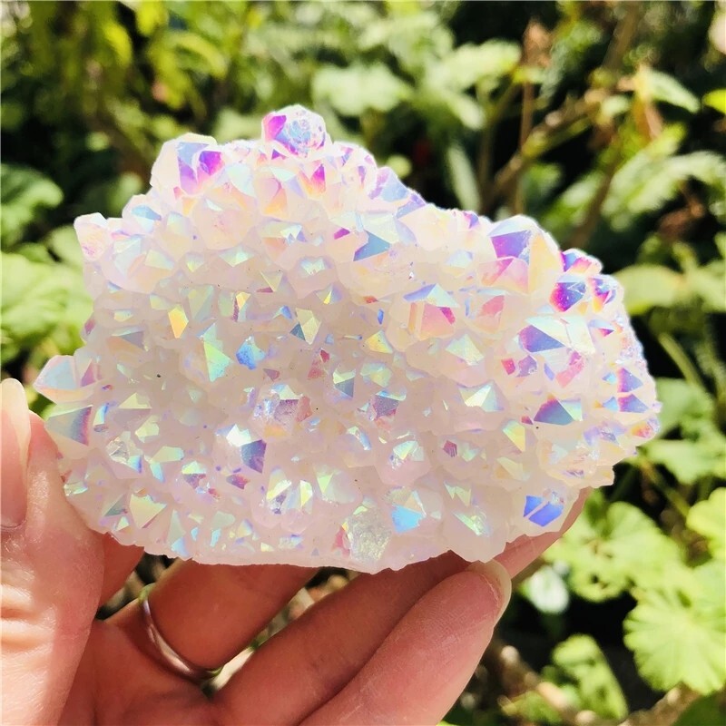 Angel Aura Quartz Crystal Cluster Healing Reiki Home Office Car Decor Ornament