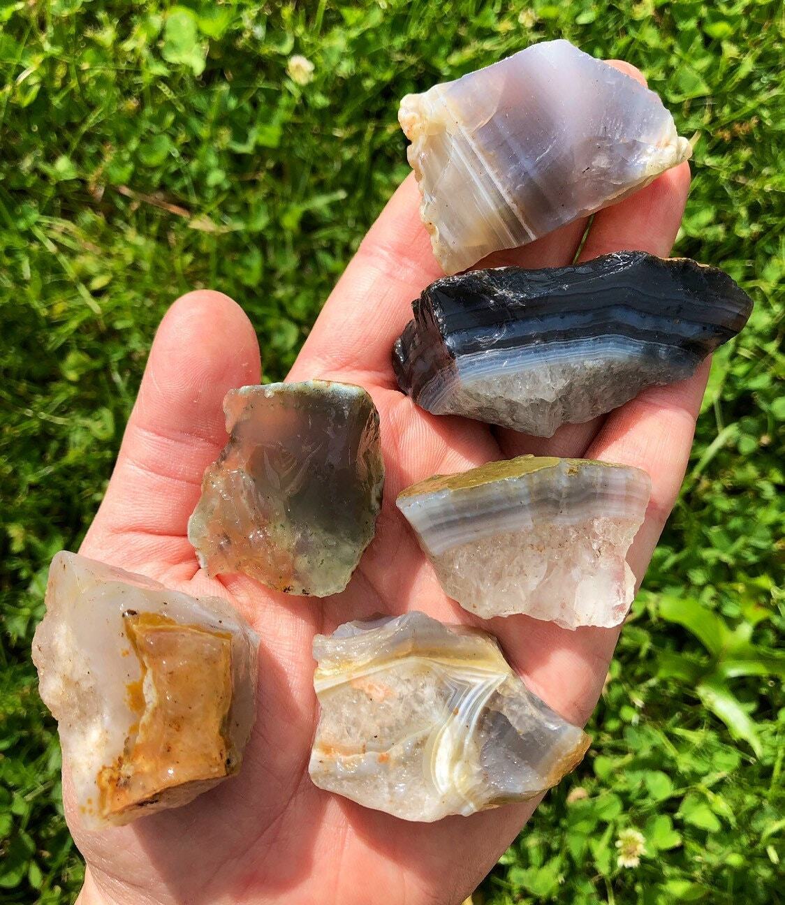 Raw Agate Stone (0.5″ – 2.5″) Natural Agate Stone from Brazil, Multi-Color Agate