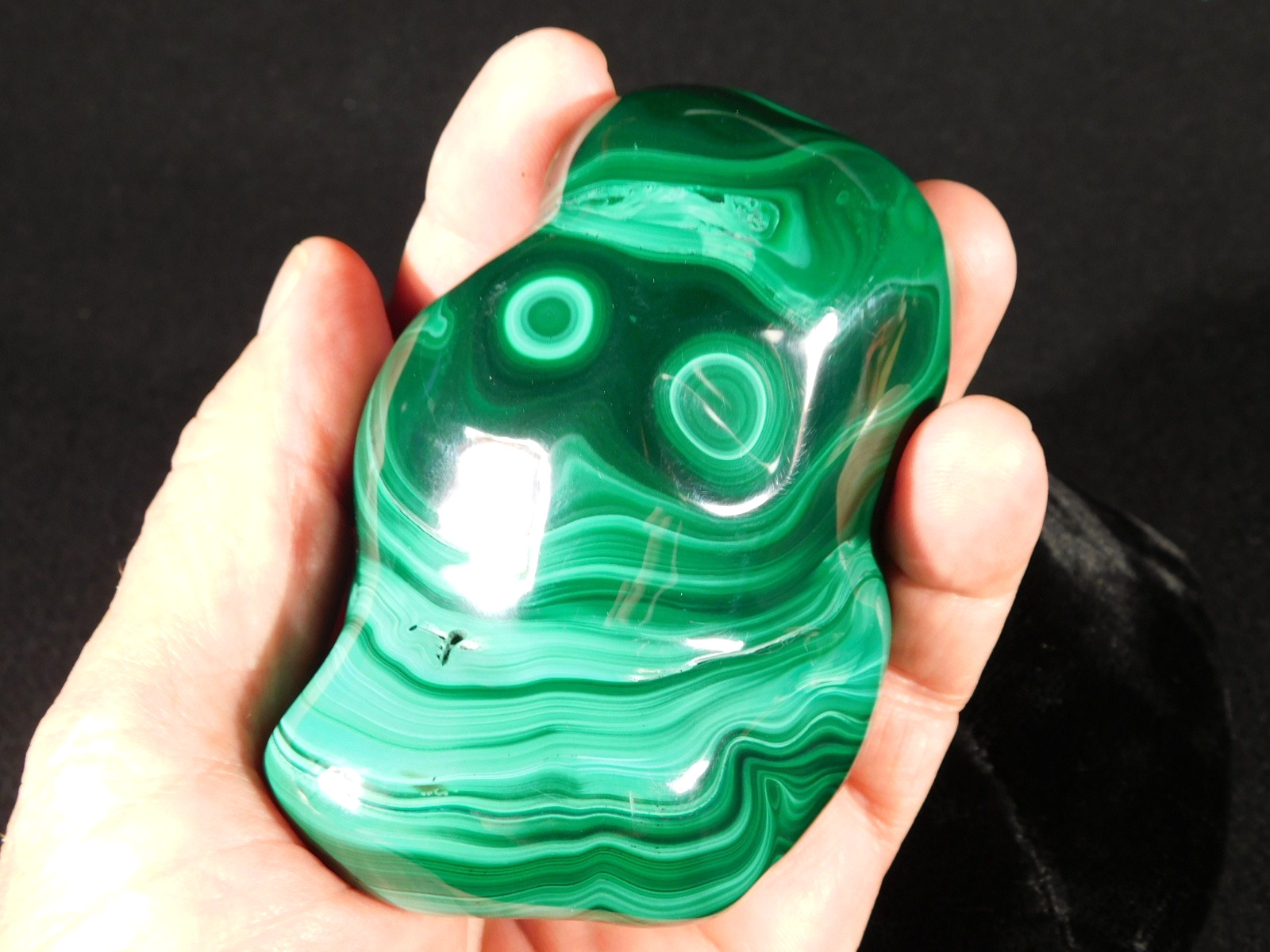 BIG! Polished Deep GREEN Malachite STALACTITE or Stalagmite From the Congo 583gr