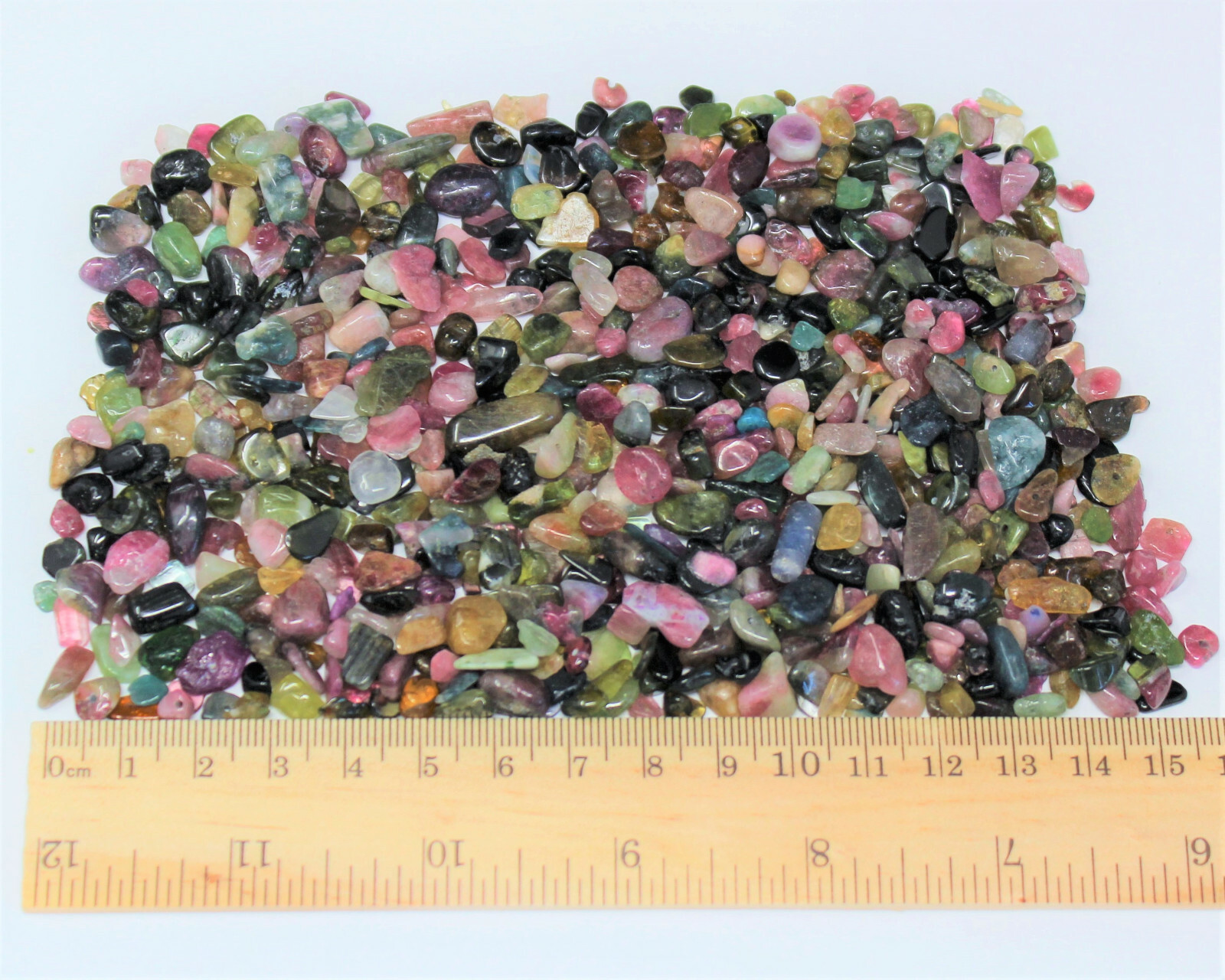 Rainbow Tourmaline Semi Tumbled Gemstone TINY Chips 2-4 mm Wholesale Bulk Lots